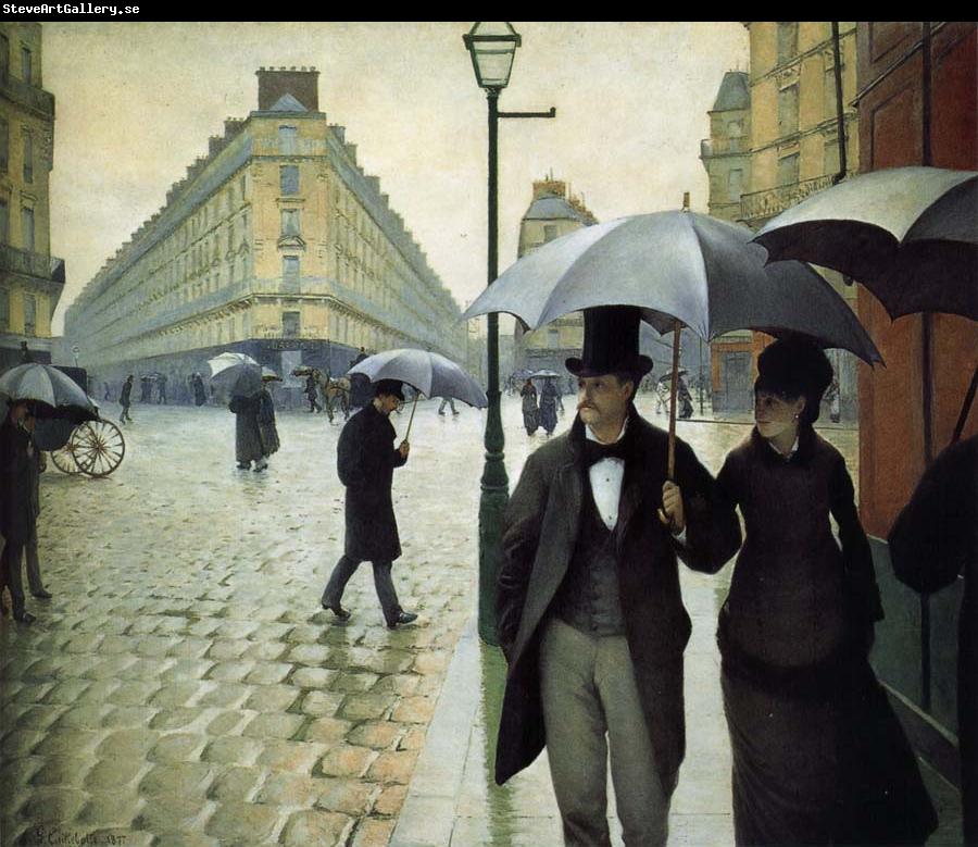 Gustave Caillebotte The raining at Paris street